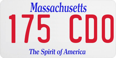 MA license plate 175CD0