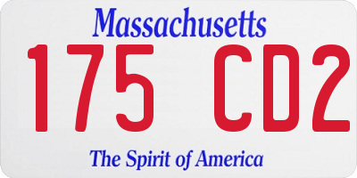 MA license plate 175CD2