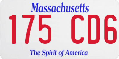 MA license plate 175CD6