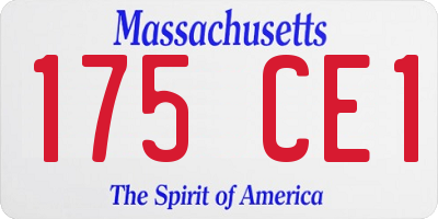 MA license plate 175CE1