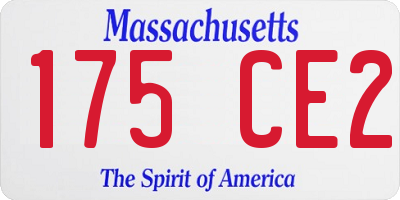 MA license plate 175CE2