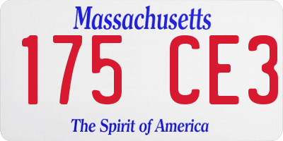 MA license plate 175CE3