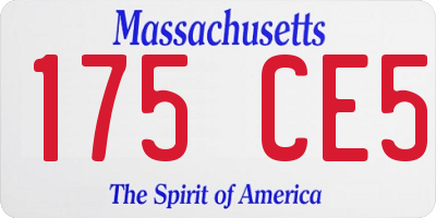 MA license plate 175CE5