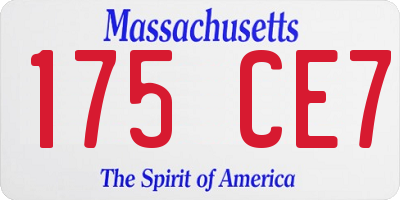 MA license plate 175CE7