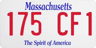 MA license plate 175CF1