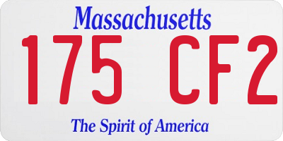 MA license plate 175CF2