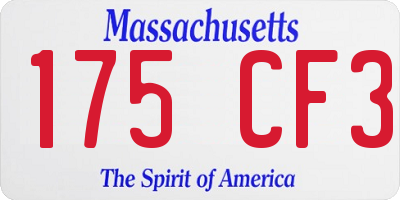 MA license plate 175CF3