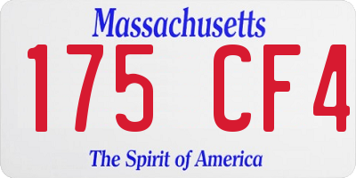 MA license plate 175CF4