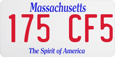 MA license plate 175CF5