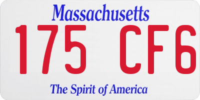 MA license plate 175CF6