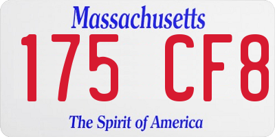 MA license plate 175CF8