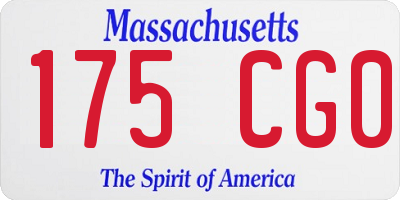 MA license plate 175CG0