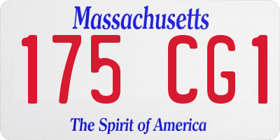 MA license plate 175CG1