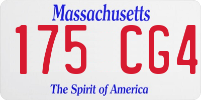 MA license plate 175CG4