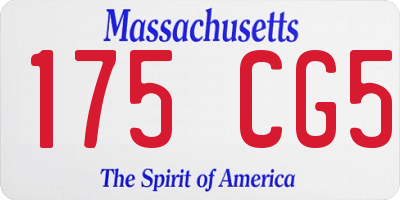 MA license plate 175CG5