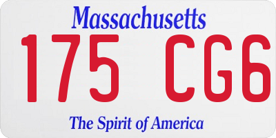 MA license plate 175CG6
