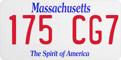 MA license plate 175CG7