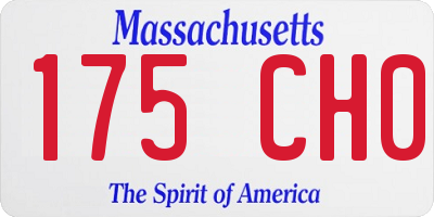 MA license plate 175CH0
