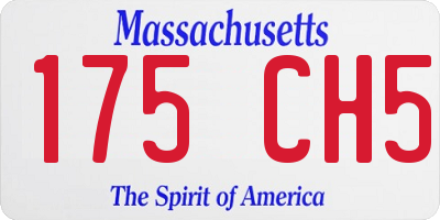 MA license plate 175CH5