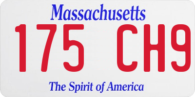 MA license plate 175CH9