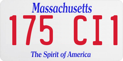 MA license plate 175CI1