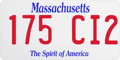 MA license plate 175CI2