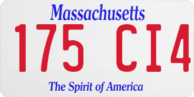 MA license plate 175CI4