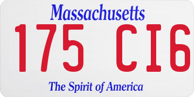 MA license plate 175CI6