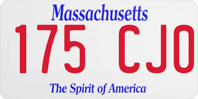 MA license plate 175CJ0