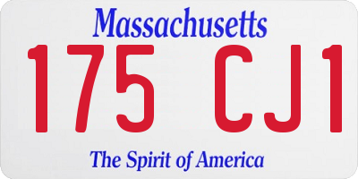 MA license plate 175CJ1