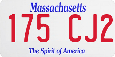 MA license plate 175CJ2
