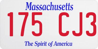 MA license plate 175CJ3