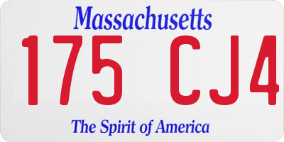 MA license plate 175CJ4