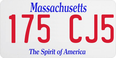 MA license plate 175CJ5