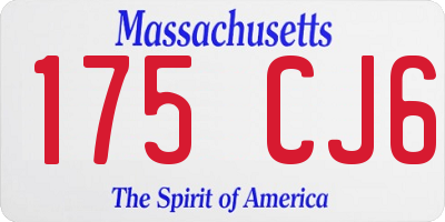 MA license plate 175CJ6
