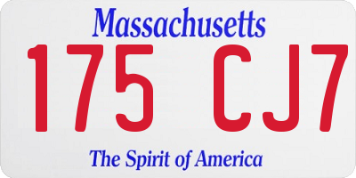 MA license plate 175CJ7