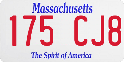 MA license plate 175CJ8