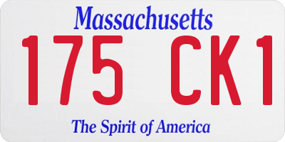 MA license plate 175CK1