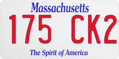 MA license plate 175CK2