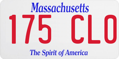 MA license plate 175CL0