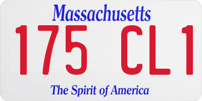 MA license plate 175CL1