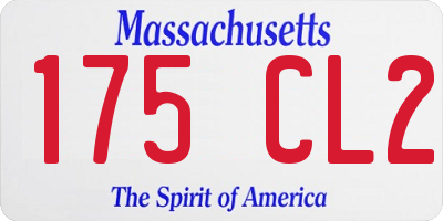 MA license plate 175CL2