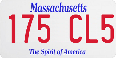 MA license plate 175CL5