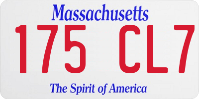 MA license plate 175CL7