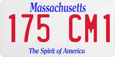 MA license plate 175CM1