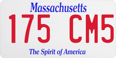 MA license plate 175CM5