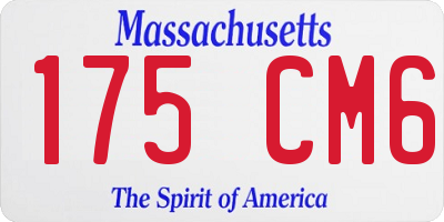 MA license plate 175CM6