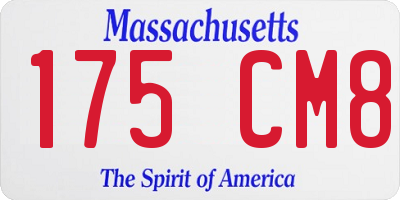 MA license plate 175CM8