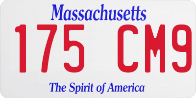 MA license plate 175CM9
