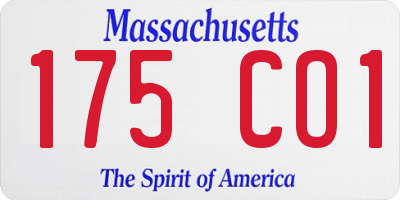 MA license plate 175CO1